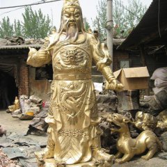 關(guān)公銅雕，鎏金銅關(guān)公