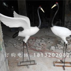 玻璃鋼仙鶴雕塑，玻璃鋼仿真動(dòng)物雕塑