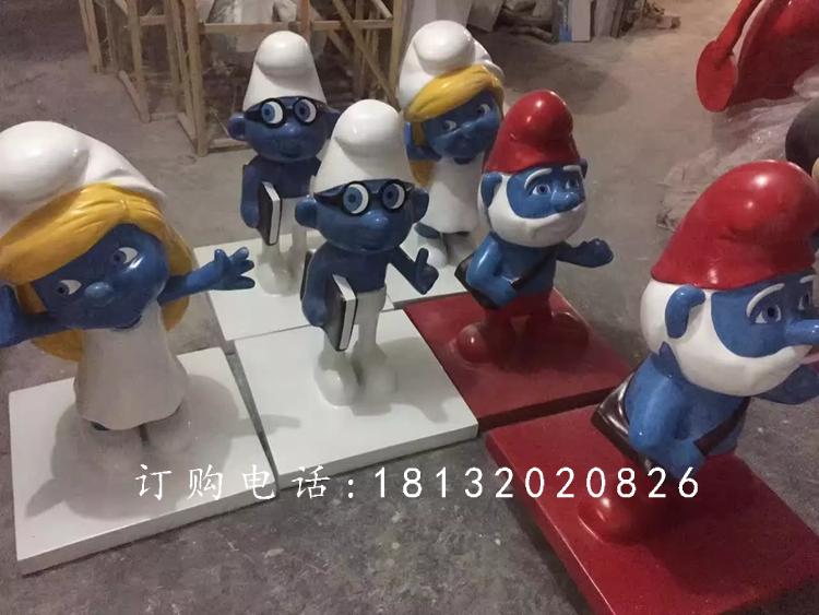 玻璃鋼藍(lán)精靈雕塑，卡通動(dòng)畫雕塑 (2)