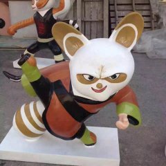 玻璃鋼功夫熊貓雕塑，卡通動物雕塑