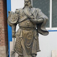 持刀關(guān)公銅雕，寺廟銅關(guān)公