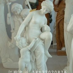 西方母子石雕，漢白玉人物雕塑