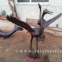 仙鶴銅雕，廣場動物銅雕