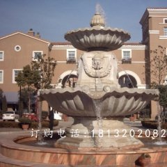別墅噴泉雕塑，兩層石雕噴泉