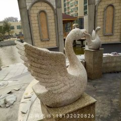 砂巖天鵝雕塑，小區(qū)景觀動(dòng)物石雕
