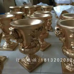 玻璃鋼歐式花缽雕塑，別墅景觀雕塑