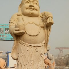 立式彌勒佛石雕，石雕佛像