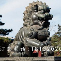 戲球獅銅雕，廣場青銅獅