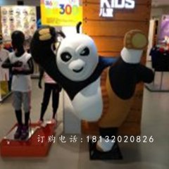 商場卡通雕塑，玻璃鋼功夫熊貓雕塑