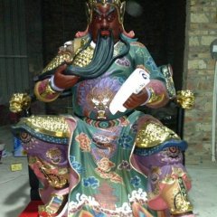 玻璃鋼關(guān)公春秋雕塑，彩繪玻璃鋼雕塑