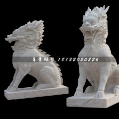 大理石麒麟雕塑，古代神獸石雕