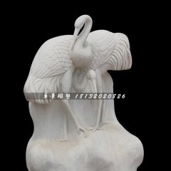 丹頂鶴石雕，公園漢白玉丹頂鶴雕塑