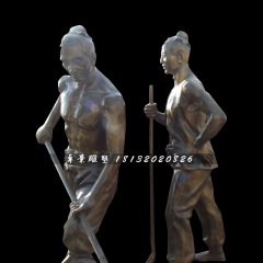 古代人干農活銅雕，公園景觀銅雕