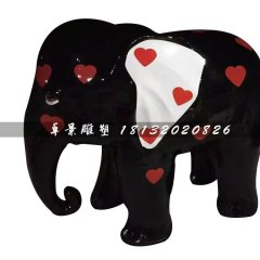 玻璃鋼彩繪大象，彩繪玻璃鋼雕塑