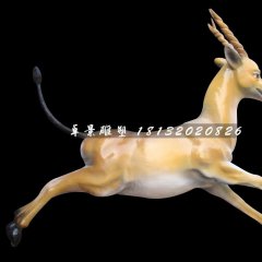 奔跑的小鹿雕塑，玻璃鋼動(dòng)物雕塑