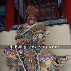 四大天王雕塑，玻璃鋼彩繪四大天王
