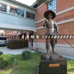 劉三姐唱歌銅雕，廣場人物銅雕