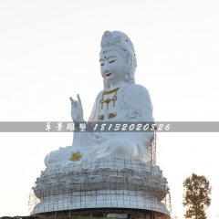 玻璃鋼坐式觀音雕塑，大型觀音雕塑