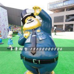 本杰明警官雕塑，玻璃鋼瘋狂動物城雕塑