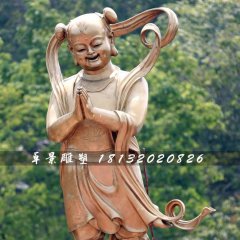 善財童子銅雕，寺廟善財童子銅雕
