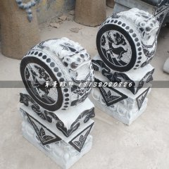 抱鼓石雕塑，仿古門墩雕塑