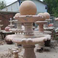 風(fēng)水球噴泉石雕，晚霞紅噴泉