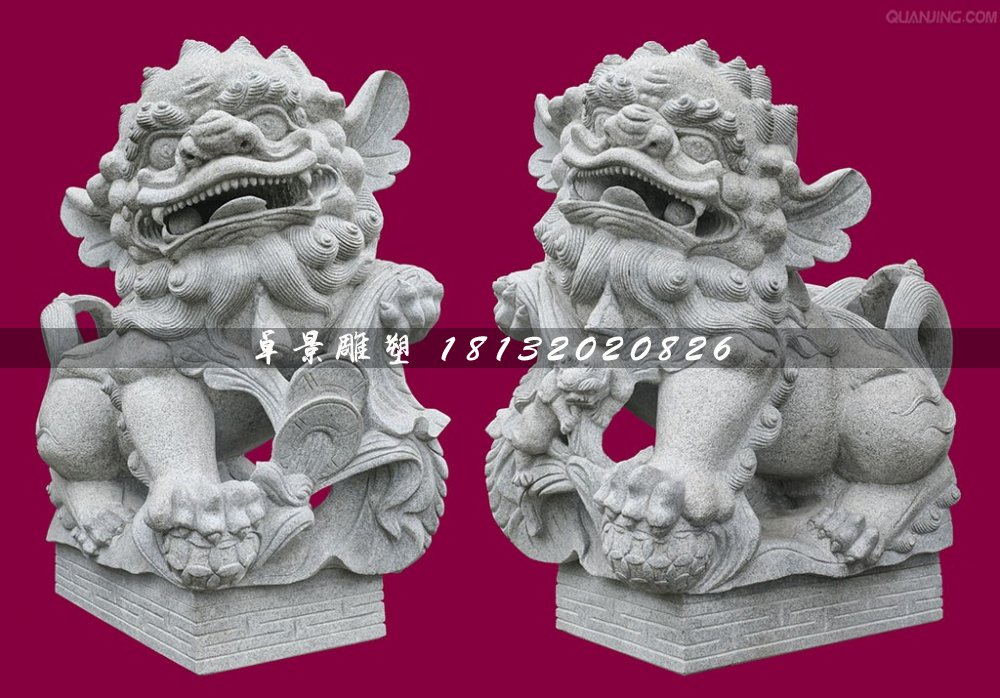南獅石雕,大理石獻(xiàn)錢獅