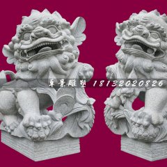 南獅石雕，大理石獻錢獅