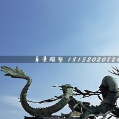 銅龍雕塑，廣場青銅神獸雕塑