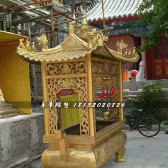 方形香爐銅雕，寺廟銅香爐
