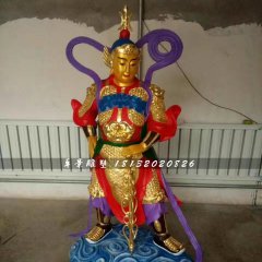 玻璃鋼彩繪韋陀菩薩，寺廟神仙雕塑