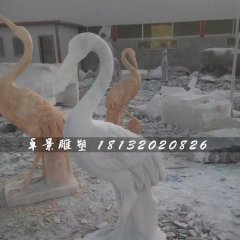 石雕仙鶴，大理石動物雕塑