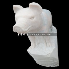 動物石雕，大理石十二生肖雕塑
