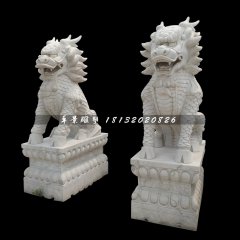 大理石麒麟，神獸石雕