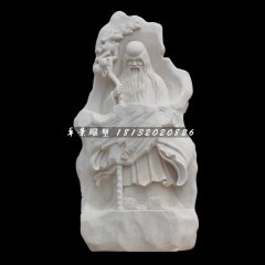 壽星石雕，漢白玉壽星浮雕