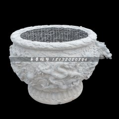 水缸石雕，圓形水缸石雕
