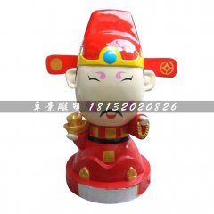 玻璃鋼卡通雕塑，卡通小財(cái)神