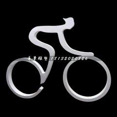不銹鋼騎自行車(chē)雕塑，抽象人物雕塑
