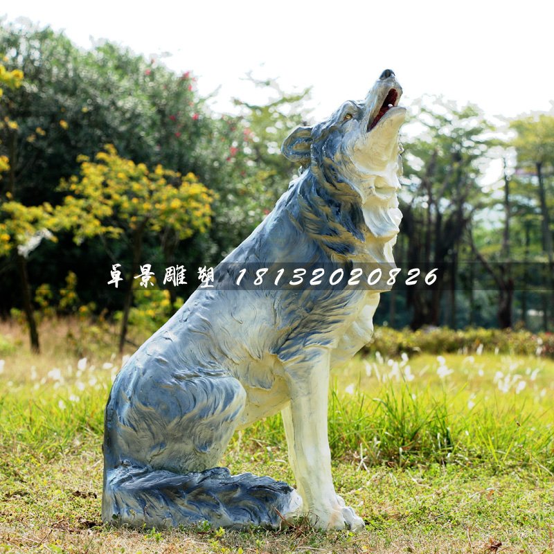 狼雕塑,玻璃鋼仿真動(dòng)物雕塑 (2)