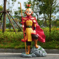 玻璃鋼齊天大圣雕塑，卡通孫悟空