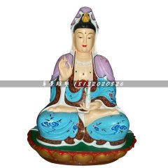 玻璃鋼手拿凈瓶觀音雕塑，玻璃鋼坐式觀音雕塑