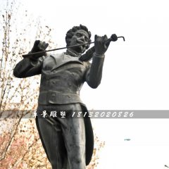 拉小提琴銅雕，西方人物銅雕