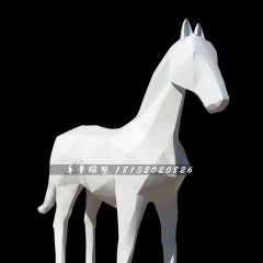 抽象馬雕塑，玻璃鋼白馬雕塑