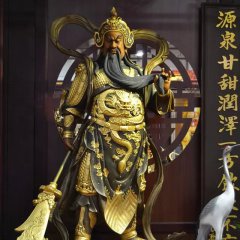 武財(cái)神雕塑，玻璃鋼立式關(guān)公雕塑