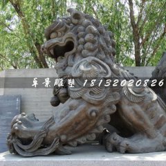 大型銅獅子，戲球獅銅雕