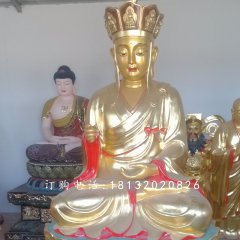 地藏王銅雕，彩繪地藏菩薩銅雕