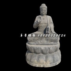如來(lái)佛石雕，青石坐式佛像