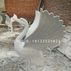 漢白玉丹頂鶴，仙鶴石雕
