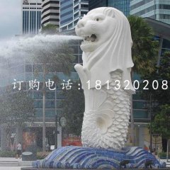 漢白玉魚尾獅石雕，廣場景觀石雕