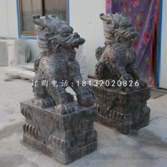 墨玉麒麟石雕，神獸石雕